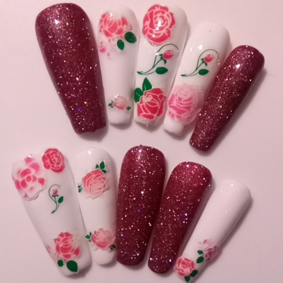 Other - Sparkle roses press on nails